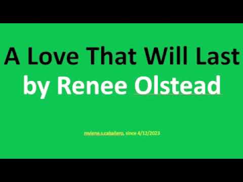 A Love That Will Last by Renee Olstead (Lyrics)