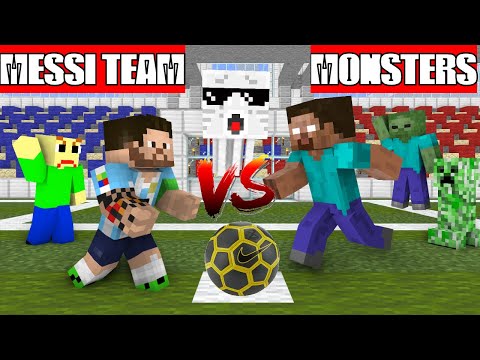 MONSTER SCHOOL VS MESSI TEAM : PENALTY SHOOTOUT CHALLENGE - Minecraft animation [by Icespike ]