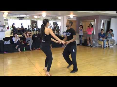 Bryon and Sammantha insane bachata footwork and pattern in hawaii.