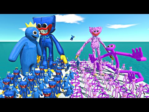 Rainbow Friends Blue + Huggy Wuggy vs Rainbow Friends Purple + Kissy Missy - ARBS