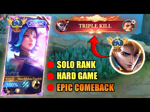 SOLO RANK - HARD GAME - EPIC COMEBACK!! RECOMENDED BUILD TOP 1 GLOBAL LUNOX!! BEST LUNOX BUILD 2025