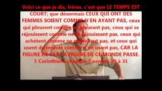 LE TEMPS EST COURT, NE PLACE PAS TON ESPÉRANCE DANS LE MARIAGE