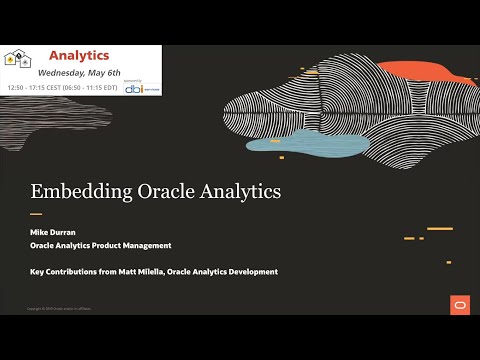Mike Durran: "Embedding with Oracle Analytics Cloud"
