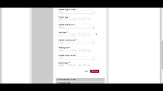 Testing Section of the Common Application
