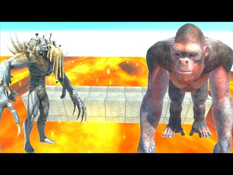 INFERNALS VS PRIMATES IN LAVA BRIDGE - ANIMAL REVOLT BATTLE SIMULATOR