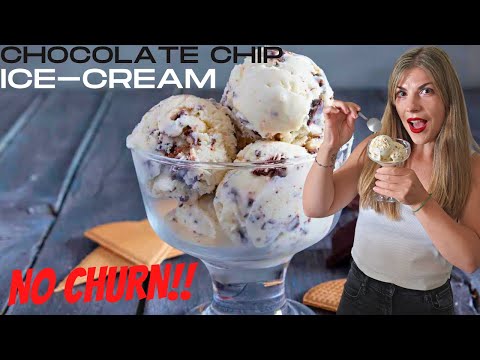 Amazing NO CHURN CHOCOLATE CHIP ICE CREAM