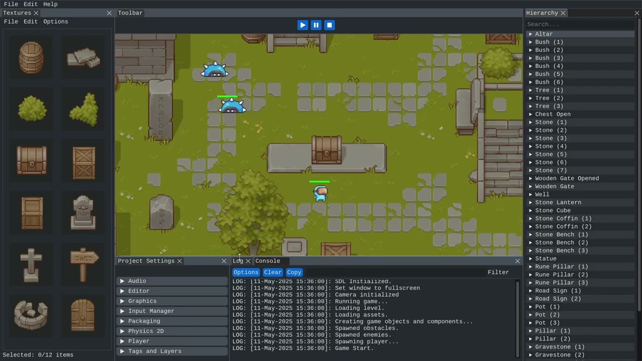 I made a 2D Game Engine in C++