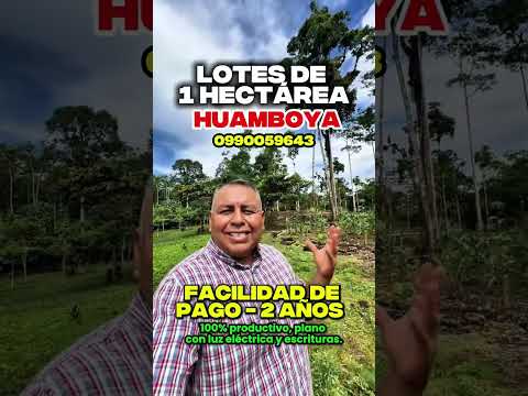 🚨 EN HUAMBOYA HECTÁREAS CON FINANCIAMIENTO A 2 AÑOS