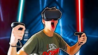 MY FIRST TIME PLAYING VR! (Beat Saber)