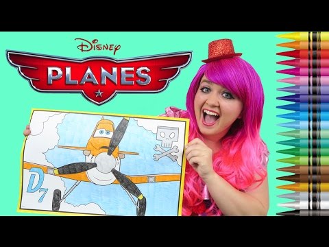 Coloring Disney Planes Dusty Crophopper GIANT Coloring Book Page Crayola Crayons | KiMMi THE CLOWN Video