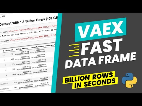 Vaex - Fast data frame for Data Science (Handle billion rows in seconds)