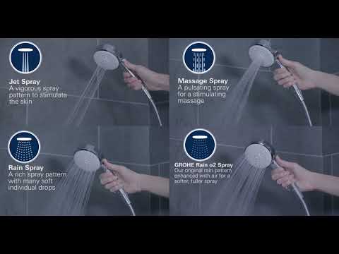Vitalio Retro-Fit Shower System, 2.5 gpm (9.5 L/min) // GROHE STARLIGHT CHROME // YouTube Video