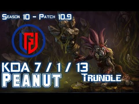 LGD Peanut TRUNDLE vs POPPY Jungle - Patch 10.9 KR Ranked