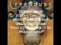 lifehouse-cling and clatter (lyrics)