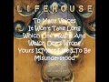 lifehouse-cling and clatter (lyrics) 