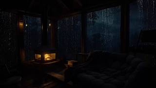 Warm Firelight and Rain on the Window | A Peaceful Night to Unwind and Recharge