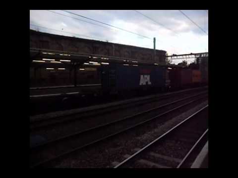 Freightliner class 86's no's.86639 and 86604 run through carlisle 17/06/11