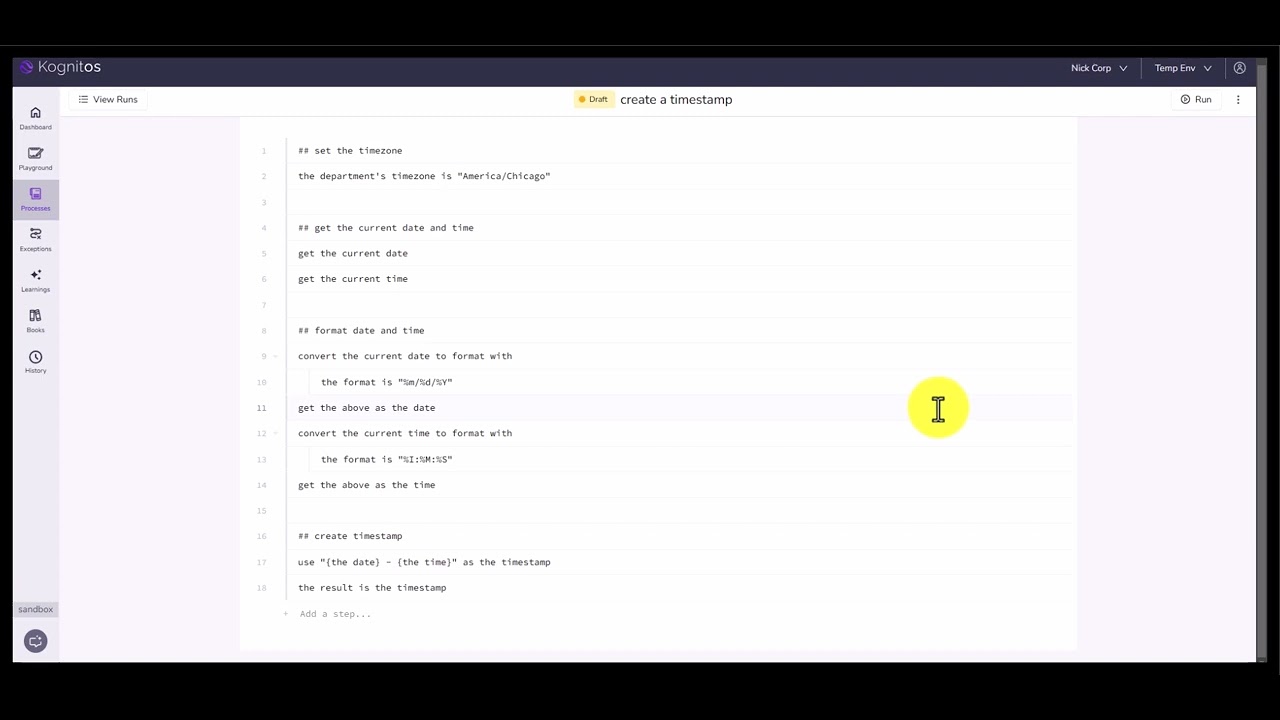 Playground to Draft Process