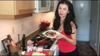 Living in Italian: Cauliflower Rice Parmigiana with Mushrooms