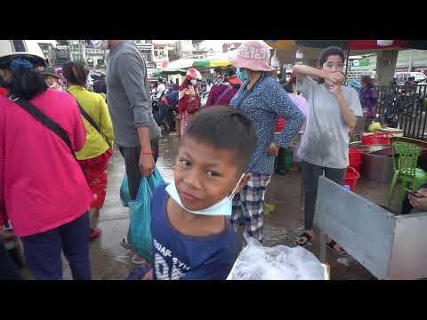 Morning Fish Market Scenes @Chhbar Ampov Bridge - Walking Around Fish Market in Morning on Weekend