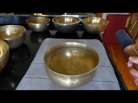 Antique singing bowls demonstration