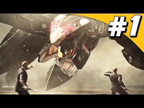 Metal Gear Rising: Revengeance Walkthrough - Part 1 - RAY BOSS Battle [Xbox 360/PS3]