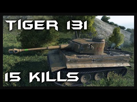 World of Tanks Tiger 131 Kolobanov's & 15 kills !!! 1871 EXP - Mountain Pass