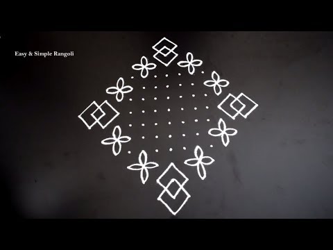 Easy Rangoli Design with 15X1 Dots | Unique Rangoli Designs | Simple Kolam Designs | Muggulu Designs Video