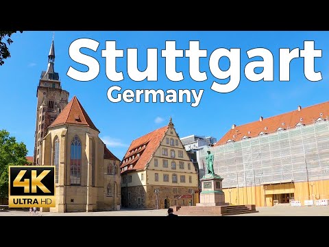 Stuttgart, Germany Walking Tour (4k Ultra HD 60fps) – With Captions