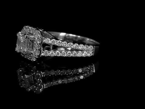 1.45 CTW SI1 F PRINCESS DIAMOND ENGAGEMENT RING 14K SOLID WHITE GOLD