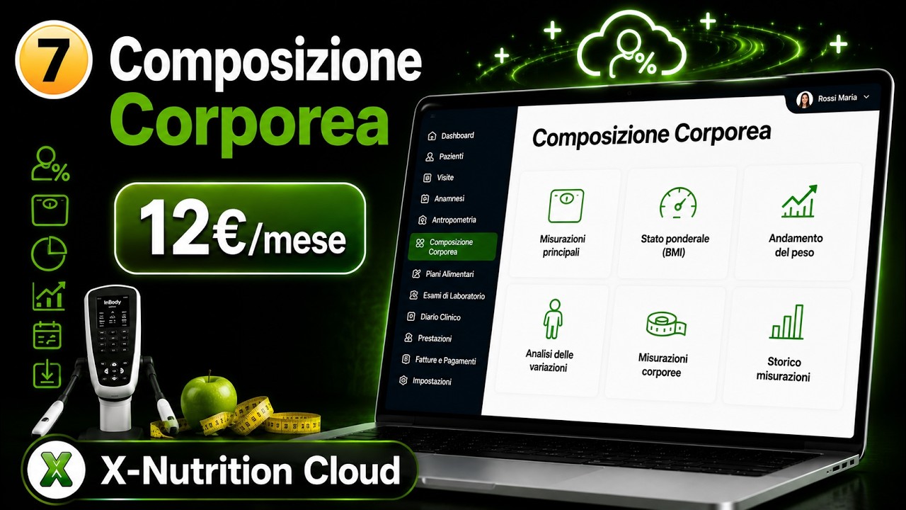 Analisi Composizione Corporea Professionale X-Nutrition Cloud