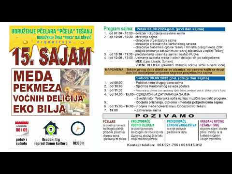 15. sajam meda, pekeza, voćnih delicija i ekobilja Tešanj