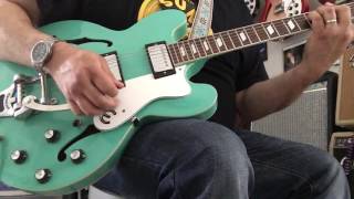 Video thumbnail for Epiphone Riviera Rare Turquoise 1998 Review by Mike From Nashville