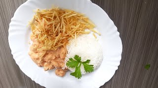 STROGONOFF DE FRANGO CREMOSO, FÁCIL E RÁPIDO