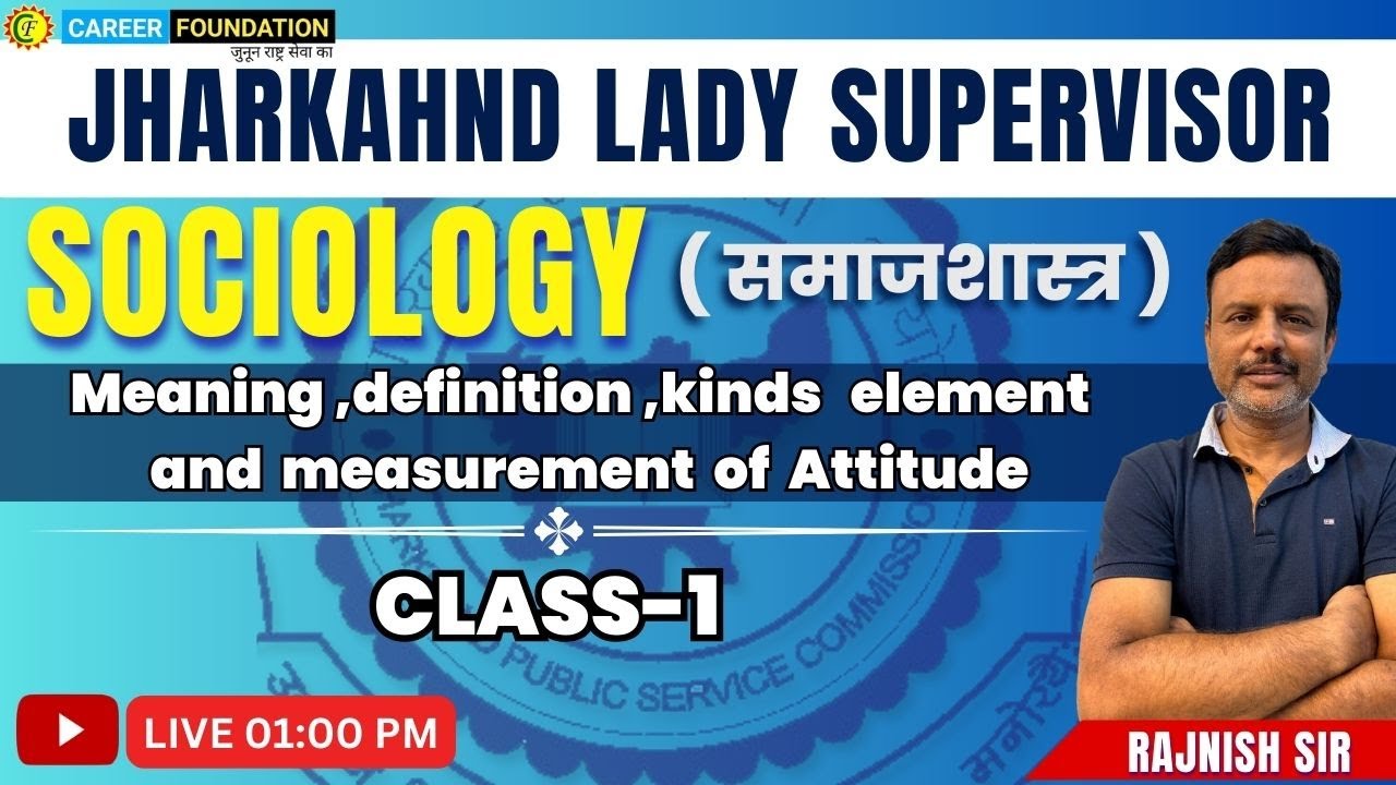 Definition, kinds Element &amp; Measurement of Attitude | Sociology | JSSC lady supervisor | Rajnish sir