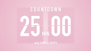 25 Min Countdown Flip Clock Timer / Simple Beeps �