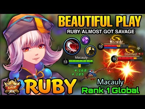 Beautiful Play Ruby Almost Got Savage!! - Top 1 Global Ruby Macauly - Mobile Legends