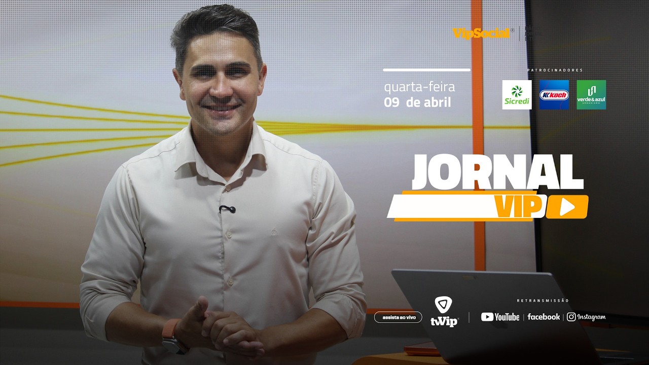 Acompanhe as principais notícias da região no Jornal Vip desta quinta-feira, 09 de abril