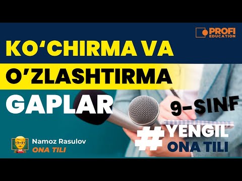 YENGIL ONA TILI. KO`CHIRMA GAPLI QO`SHMA GAPLAR.