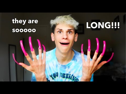 wearing LONG fake nails for A DAY!!!
