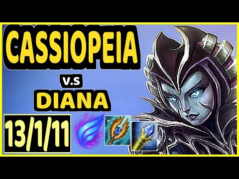 HUMANOID (CASSIOPEIA) vs DIANA - QUADRAKILL 13/1/11 KDA MID CHALLENGER GAMEPLAY - EUW