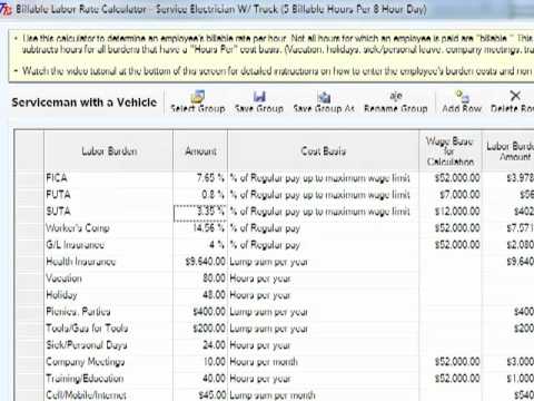 Overhead Calculator with Billable Rate Per Hour...