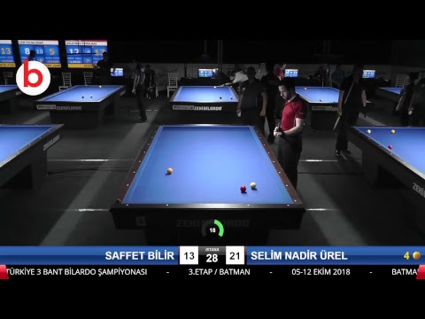 SAFFET BİLİR & SELİM NADİR ÜREL Bilardo Maçı - 2018 ERKEKLER 3.ETAP-1.TUR