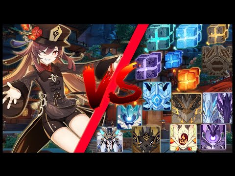 Main DPS Hu Tao Against All World Bosses In The Game - Genshin Impact