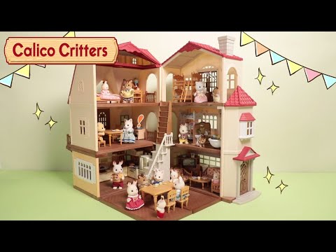 A Day at the Red Roof Country Home 🏠Unboxing Compilation | Calico Critters