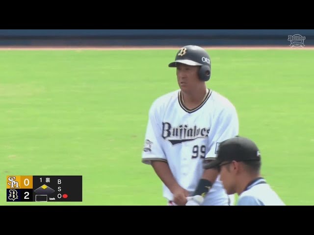 【ファーム】幸先よく先制!! バファローズ・杉本裕太郎 2点タイムリー2ベースヒット!!  2023年8月31日 オリックス・バファローズ 対 福岡ソフトバンクホークス