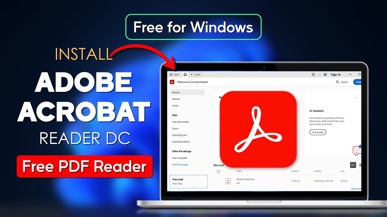 How to Install Adobe Acrobat Reader DC on Windows — Free PDF Reader