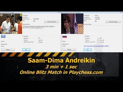 Alexander Moiseenko vs Dmitry Andreikin Chess Blitz on Playchess.com