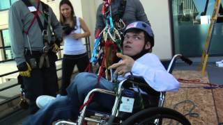 Justin Hines Rappels Down Hotel In Wheelchair
