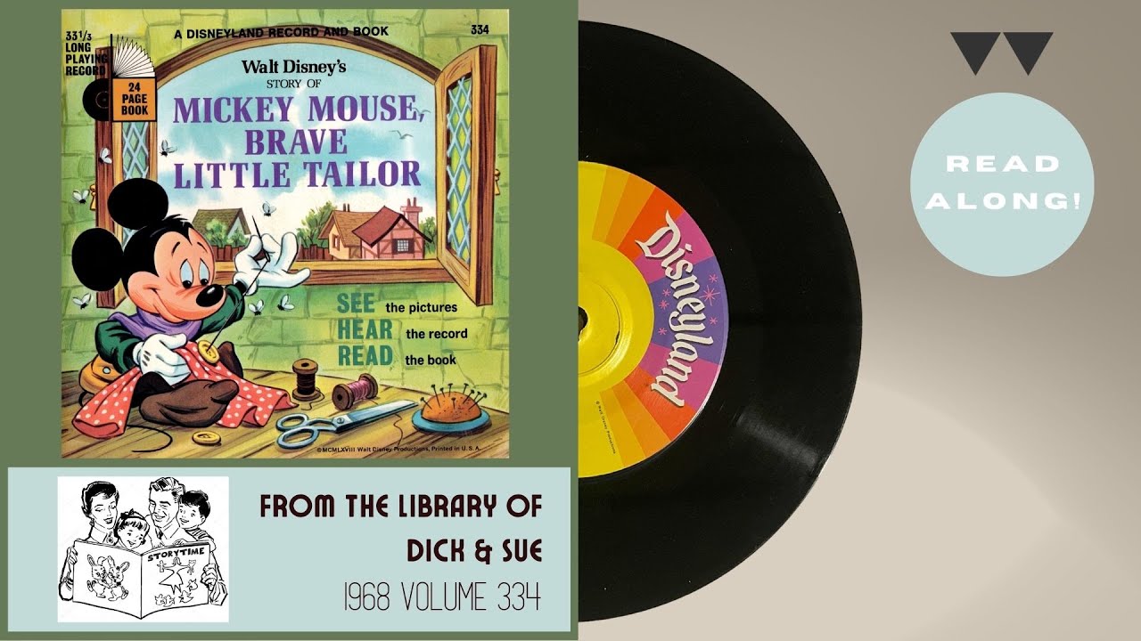 Mickey Mouse Brave Little Tailor (1968) | Disneyland Little Long-Playing Record 334 | Read-Along